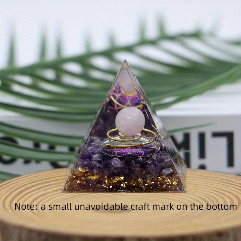 Orgone Pyramid & Amethyst Crystal Ball Set for Positive Energy