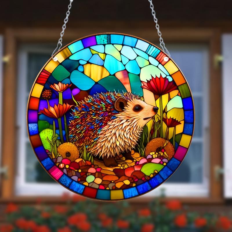 Hedgehog Sun Catcher Window Hanging Garden Yard Indoor Outdoor Ornament