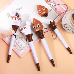Poop Pens Gag Gift Stress Relief Ballpoint Pen Funny Office Desk Accessories