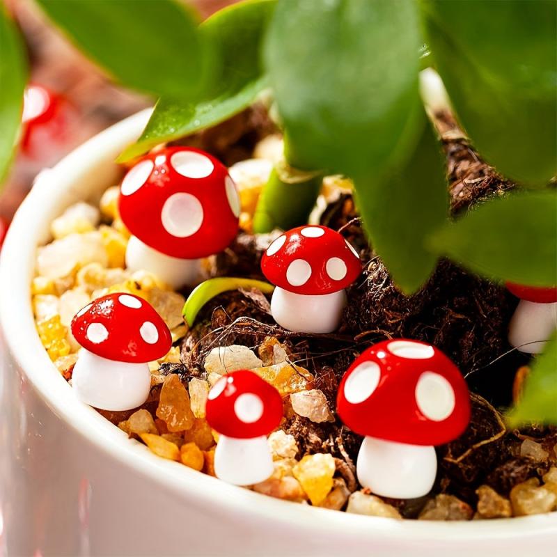 5pcs Mini Mushrooms Fairy Garden Ornaments DIY Craft Home Decor Supplies