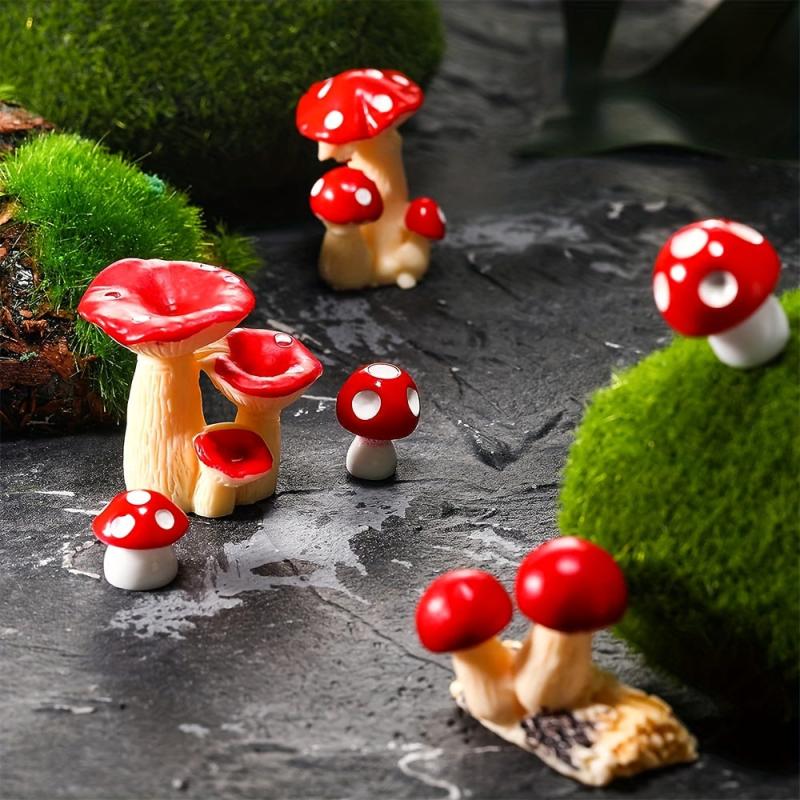 5pcs Mini Mushrooms Fairy Garden Ornaments DIY Craft Home Decor Supplies