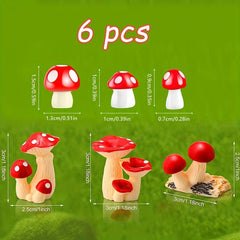 5pcs Mini Mushrooms Fairy Garden Ornaments DIY Craft Home Decor Supplies