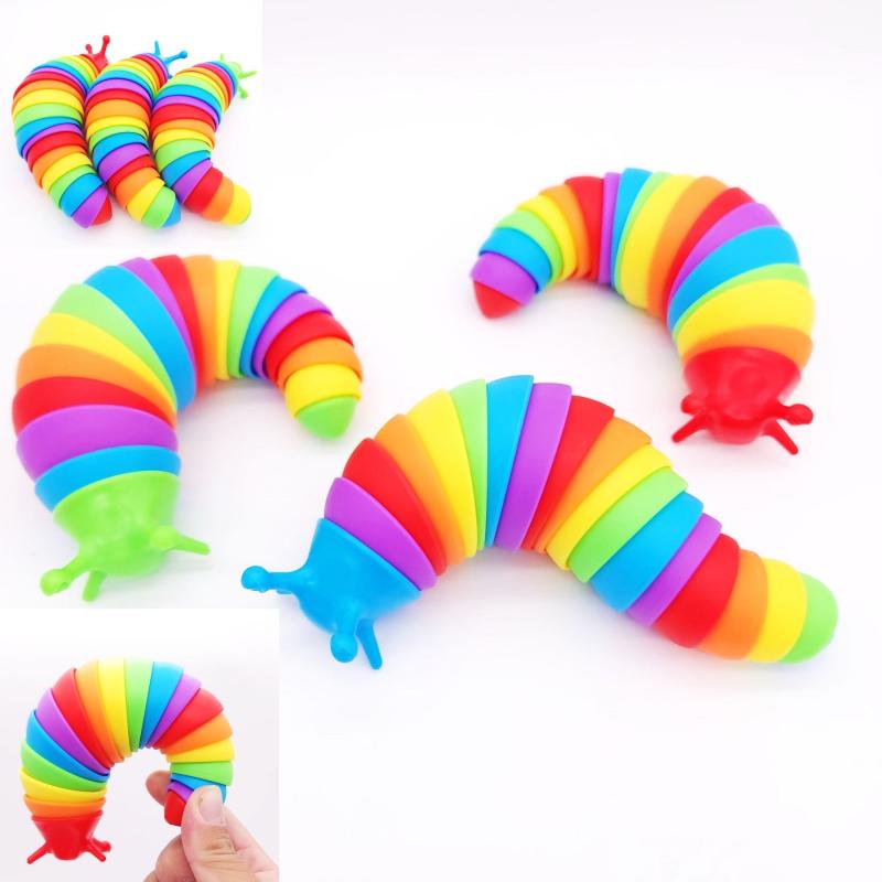 3D Bamboo Joint Caterpillar Snot Worm Puzzle Toys