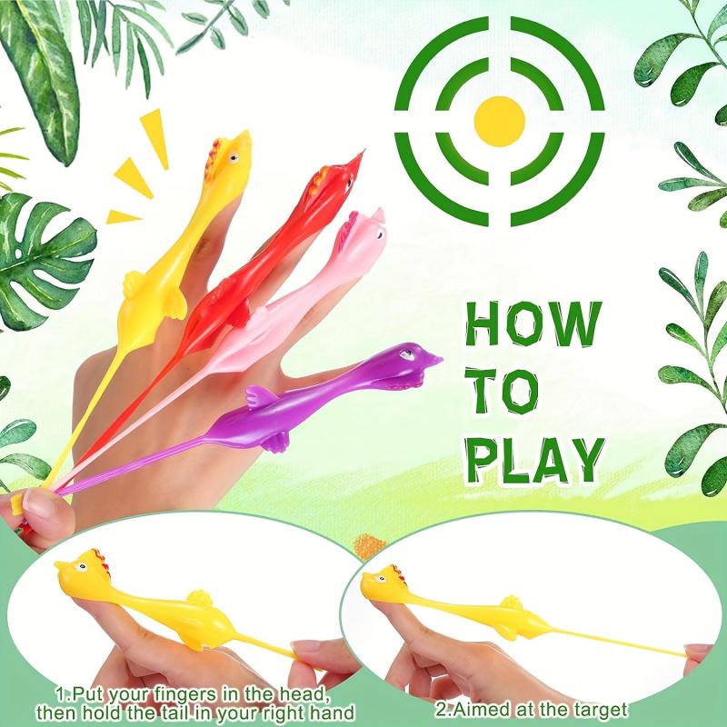30-Piece Set of Catapult Chickens & Turkeys TPR Rubber w/ Finger Slingshots
