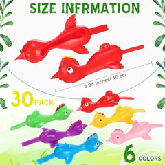 30-Piece Set of Catapult Chickens & Turkeys TPR Rubber w/ Finger Slingshots