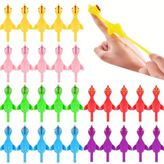 30-Piece Set of Catapult Chickens & Turkeys TPR Rubber w/ Finger Slingshots