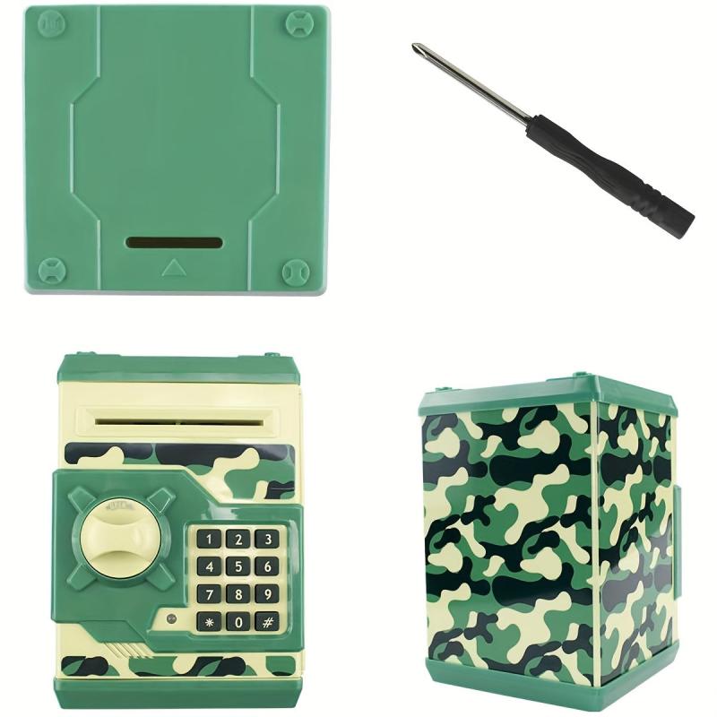 Electronic Mini ATM Bank Toy For Kids Auto Scroll Paper Money Safe Coin Banks