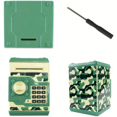 Electronic Mini ATM Bank Toy For Kids Auto Scroll Paper Money Safe Coin Banks