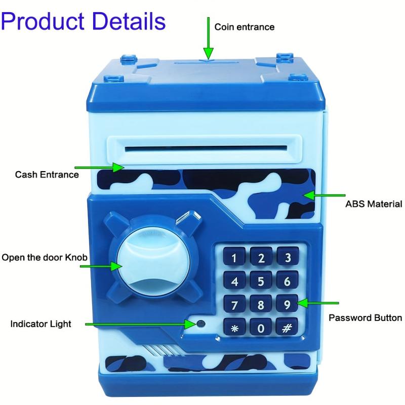 Electronic Mini ATM Bank Toy For Kids Auto Scroll Paper Money Safe Coin Banks
