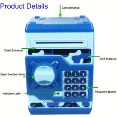 Electronic Mini ATM Bank Toy For Kids Auto Scroll Paper Money Safe Coin Banks