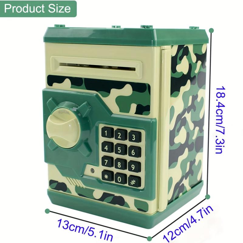 Electronic Mini ATM Bank Toy For Kids Auto Scroll Paper Money Safe Coin Banks