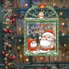 Christmas Window Wall Stickers Snowflake Cookies Candy Old Man PVC Wall Stickers