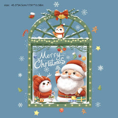 Christmas Window Wall Stickers Snowflake Cookies Candy Old Man PVC Wall Stickers