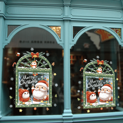 Christmas Window Wall Stickers Snowflake Cookies Candy Old Man PVC Wall Stickers