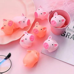 10pc Cartoon Pig Stress Relief Toys