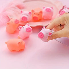 10pc Cartoon Pig Stress Relief Toys