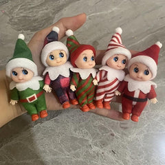 Christmas Elf Dolls Tree Decorations For Dollhouse, Holiday Figure Dolls