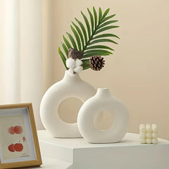 Ceramic Donut Vase Modern Minimalist Decoration