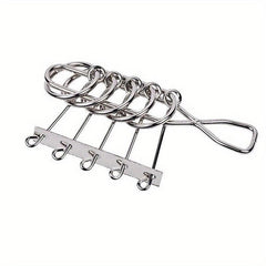 Five Ring Metal Wire Puzzles Brain Teaser Educational Games