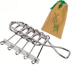 Five Ring Metal Wire Puzzles Brain Teaser Educational Games