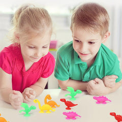8pcs Baby Soft Silicone Sucker Toy Colorful Dinosaur Sensory Bath Toys