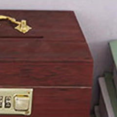 Vintage Wooden Piggy Bank Coin Bank With Lock Money Box Adults