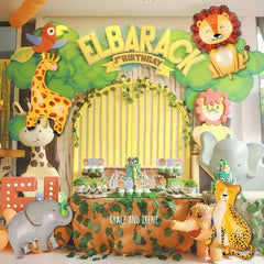 4pcs Jungle Safari Animals Balloons Giant Foil Helium Balloon Forest Theme Party
