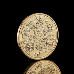 Skull Pirate Golden Treasure Coin Collectible Coin