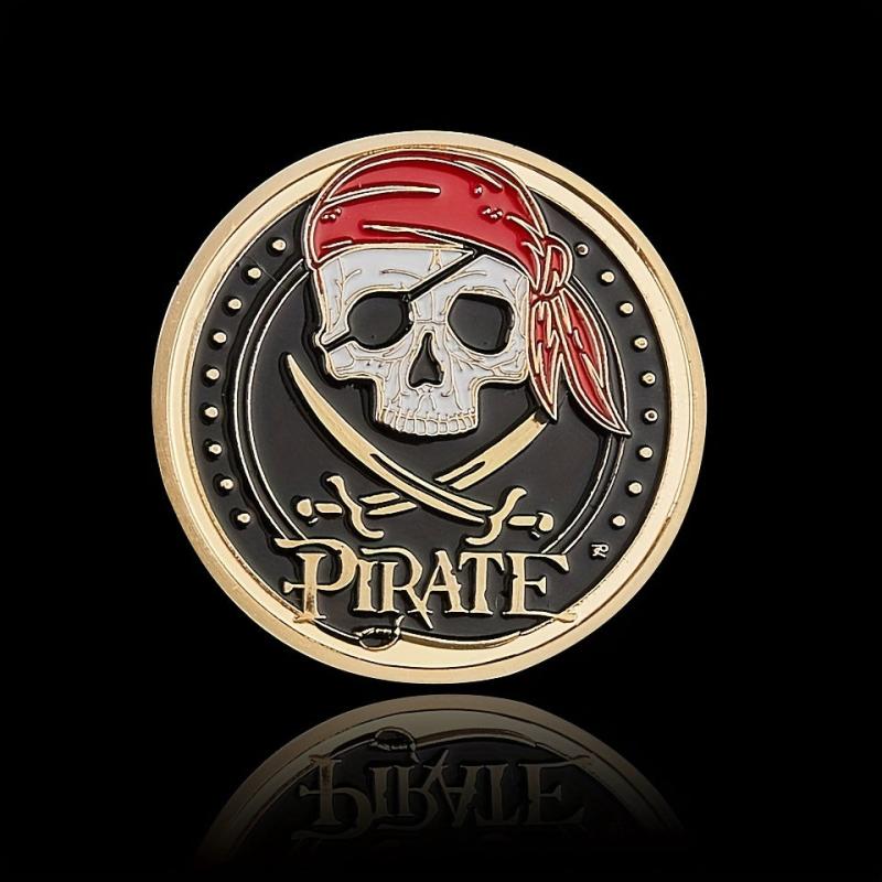 Skull Pirate Golden Treasure Coin Collectible Coin