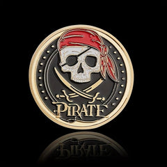 Skull Pirate Golden Treasure Coin Collectible Coin