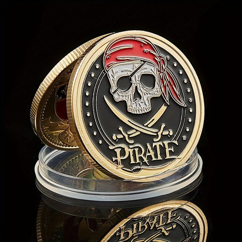 Skull Pirate Golden Treasure Coin Collectible Coin