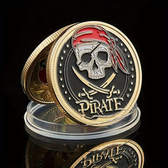 Skull Pirate Golden Treasure Coin Collectible Coin