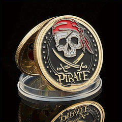 Skull Pirate Golden Treasure Coin Collectible Coin