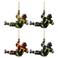 4pcs Christmas Firefighter Acrylic Car Pendant Double Sided Christmas Tree Decor
