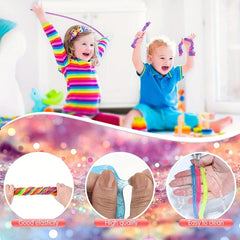 50Pcs Colorful Monkey Noodle Stretchy String Fidget Glitter Style Toys