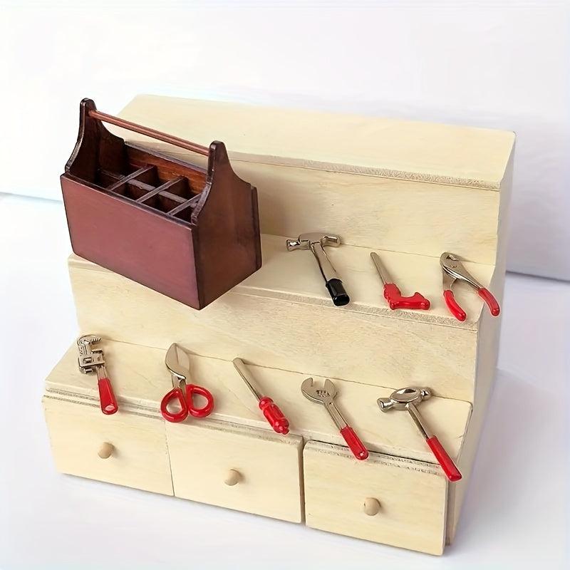 8 Pcs Mini Toolbox Metal Alloy Tool Set 1 12 Toy Repair House