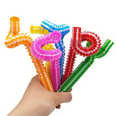 6pcs Pop Tube Colorful Decompression Telescopic Tube Toy DIY Stretch Bellows