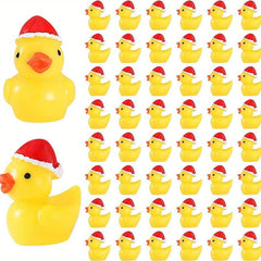 10pcs Mini Christmas Hat Yellow Duck Micro Landscape Ornament