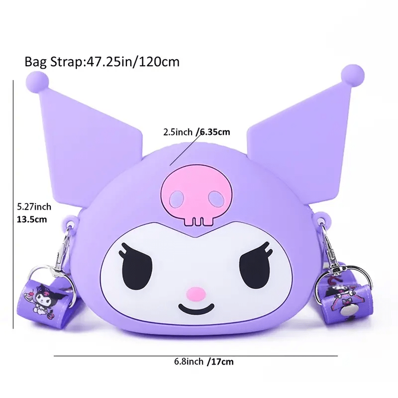 3D Cartoon Silicone Strap Shoulder Bag Purse For Kids - Halloween Christmas Gift