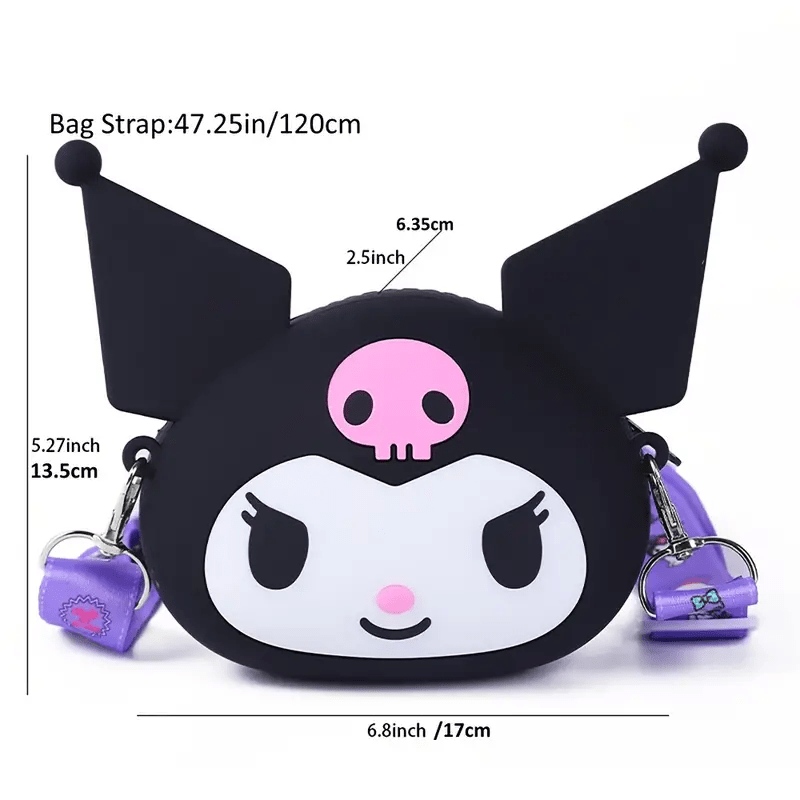 3D Cartoon Silicone Strap Shoulder Bag Purse For Kids - Halloween Christmas Gift