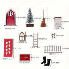 Wood Elf Door Christmas Decoration Mini Fairy Scene Props