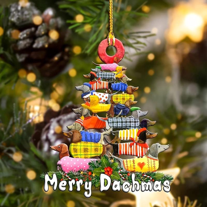 Christmas Dog Pendant Toy Decoration with Physical Presence Variation