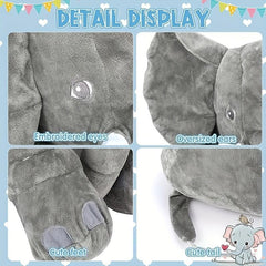 Grey Elephant Plush Toy Stuffed Animal Toy for Halloween Thanksgiving Christmas