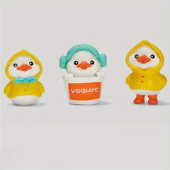 3pcs Yellow Ducks PVC Cartoon Toys Ornaments For Kids Christmas Birthday Gift