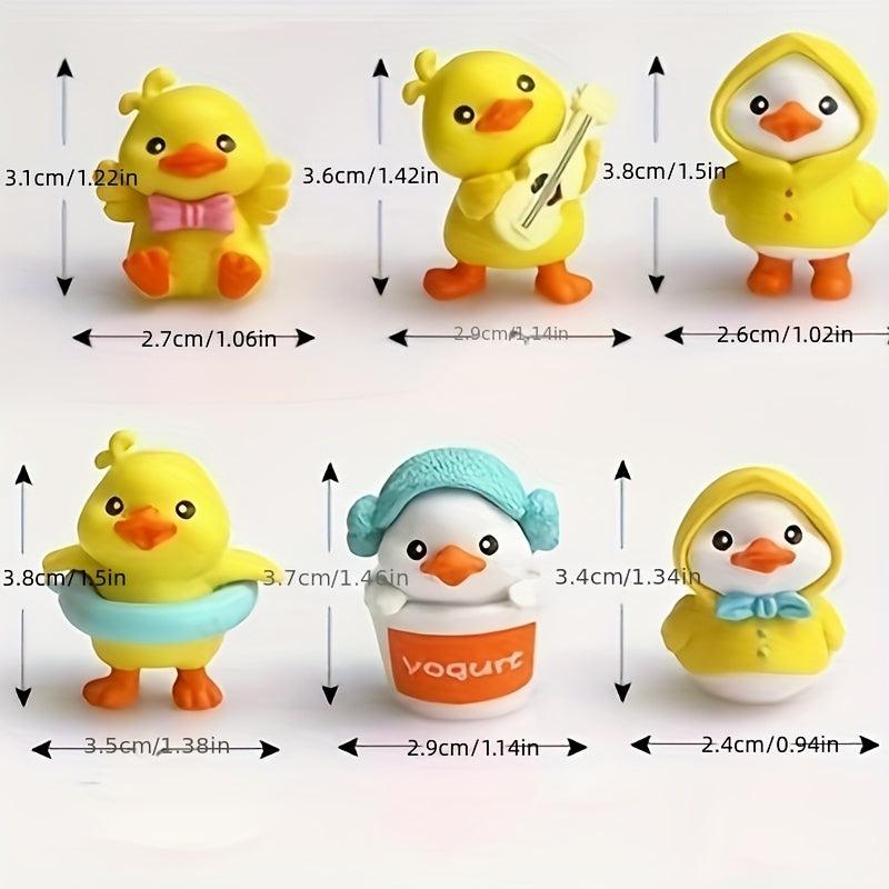 3pcs Yellow Ducks PVC Cartoon Toys Ornaments For Kids Christmas Birthday Gift