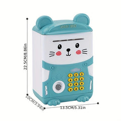 Mini ATM Piggy Bank for Kids with Password, Auto Grab Bill Slot