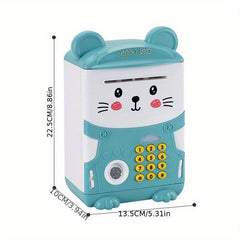 Mini ATM Piggy Bank for Kids with Password, Auto Grab Bill Slot