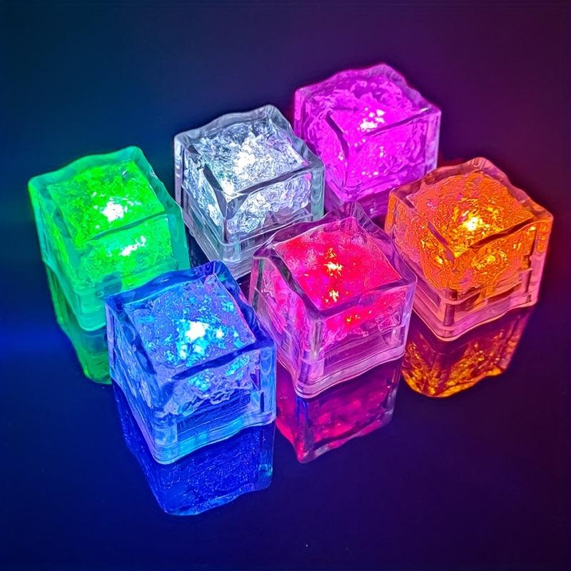 Colorful Changing Ice Cube Lights Water Light Up Ice Cube Bar KTV
