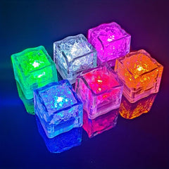Colorful Changing Ice Cube Lights Water Light Up Ice Cube Bar KTV