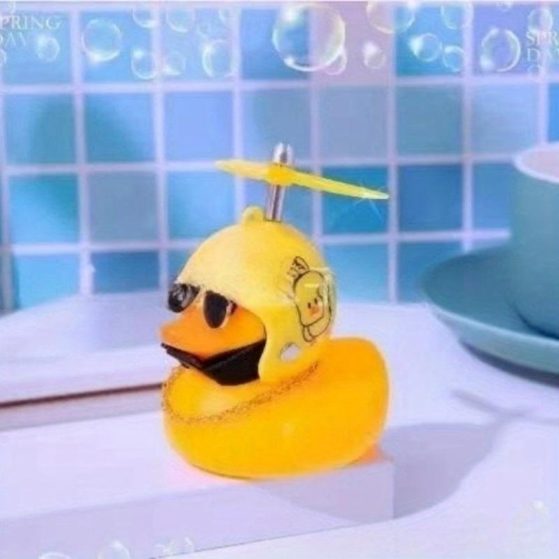 Turbo Duck Car Ornament Rearview Mirror Yellow Duck Bamboo Dragonfly